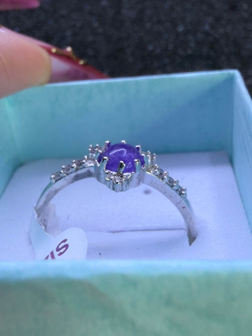 Amethyst Quartz Rodium Plated Ring 💎 - Picture 4 of 4